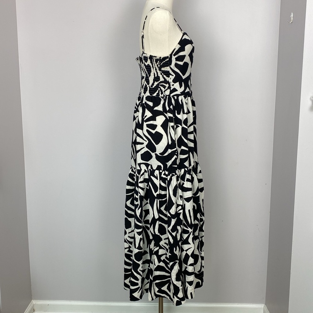 Christian Lacroix black and white tiered linen midi dress size medium - Picture 7 of 16